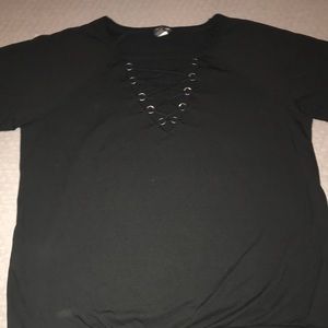 Size 2 Torrid Black Lace Up Sweatshirt